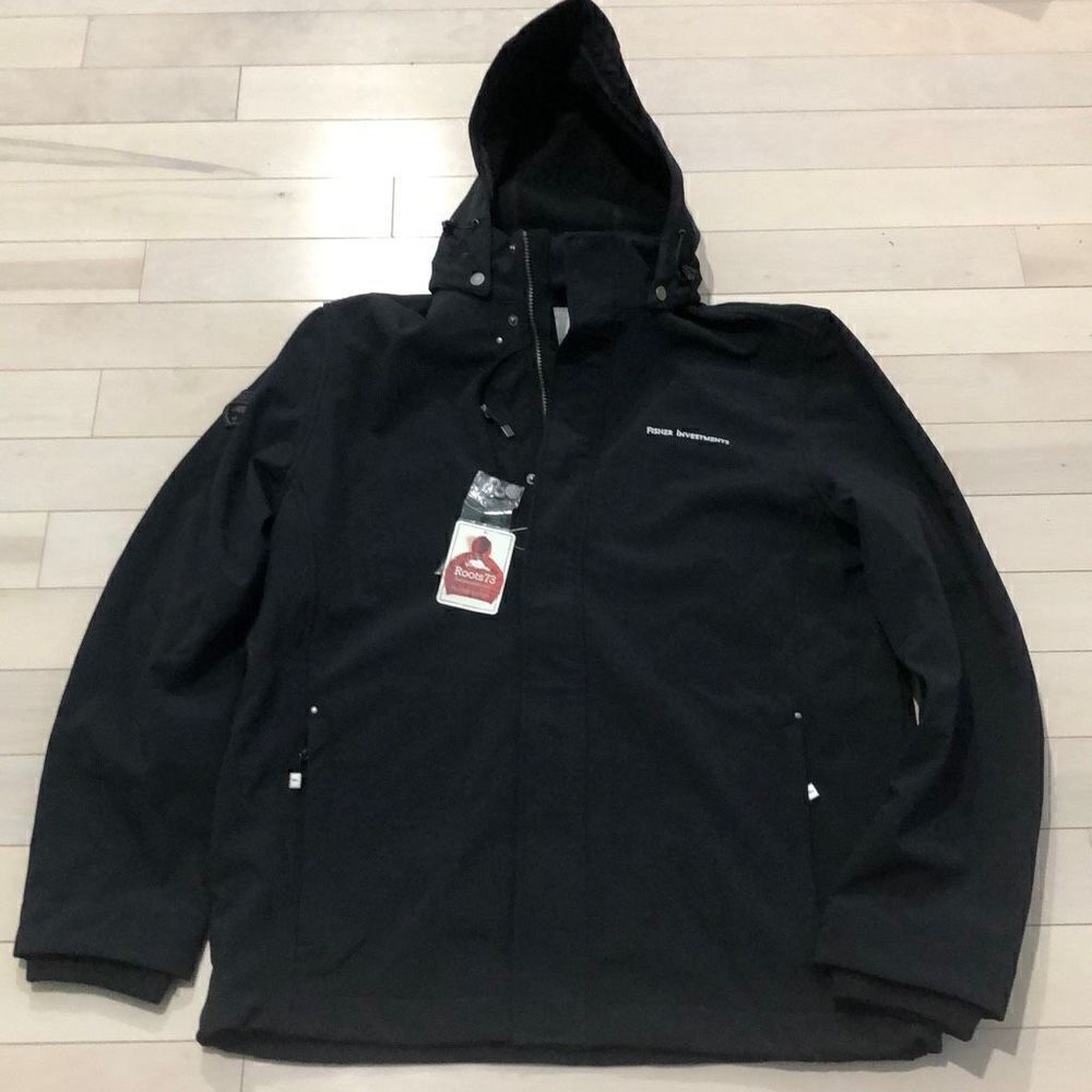 Roots73 Men's Elkpoint Full Zip Softshell Autumn Jacket Black Size 2XL NWT